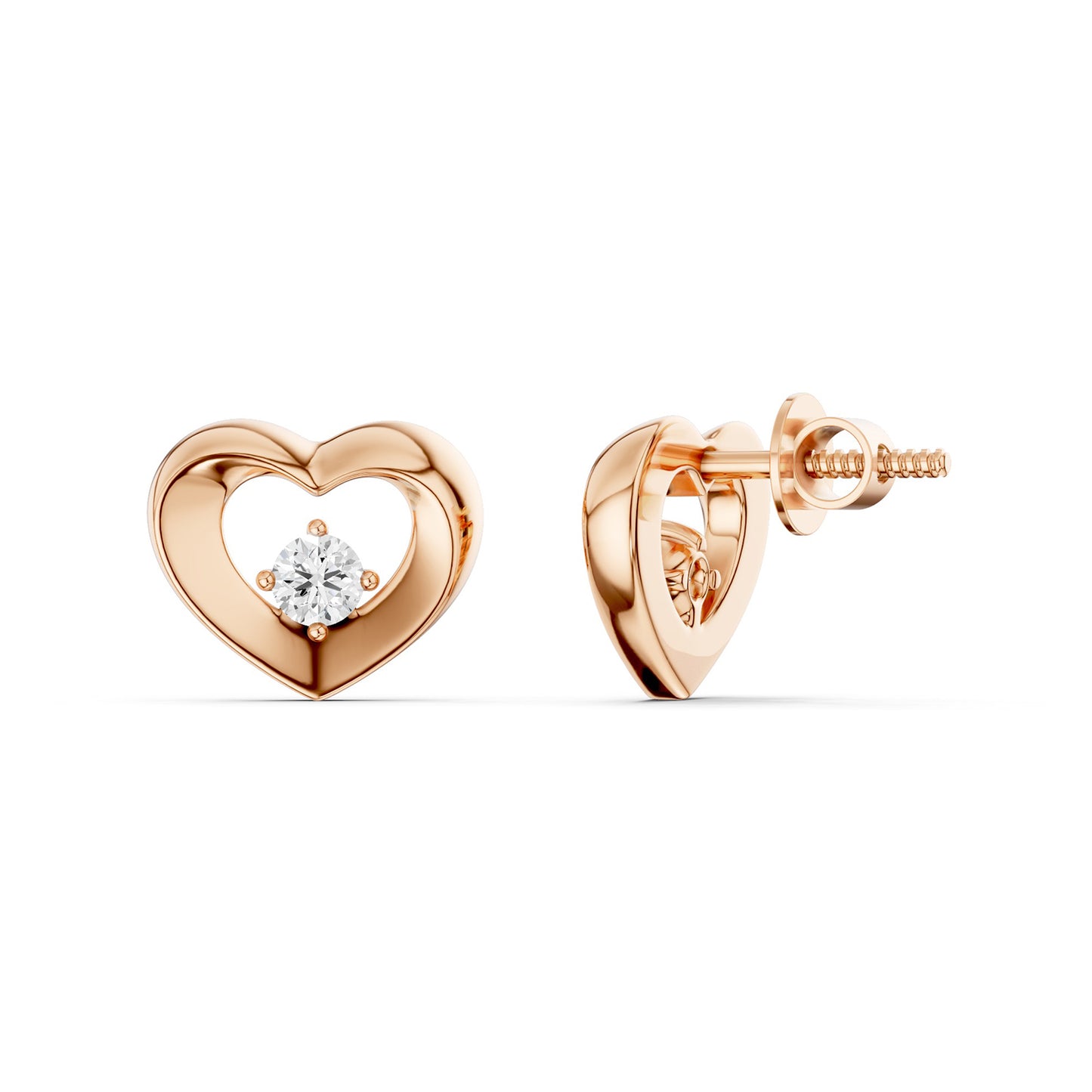Petite Open Heart Studs