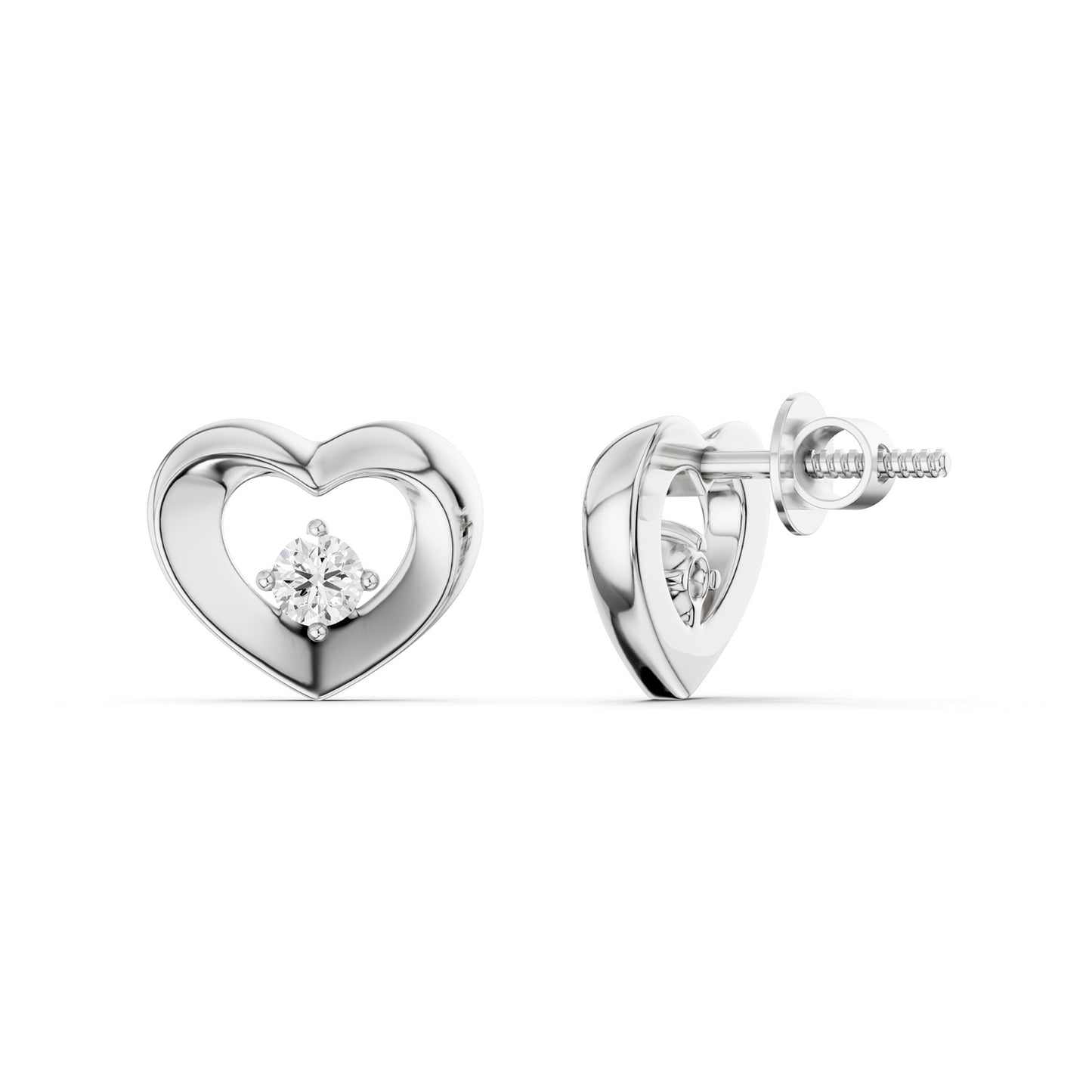 Petite Open Heart Studs