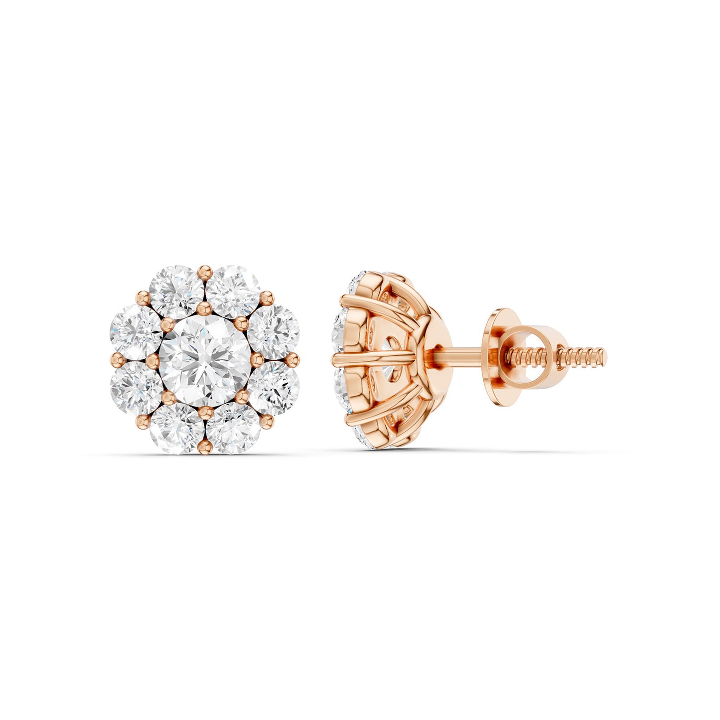 Floral Cluster Basket Studs