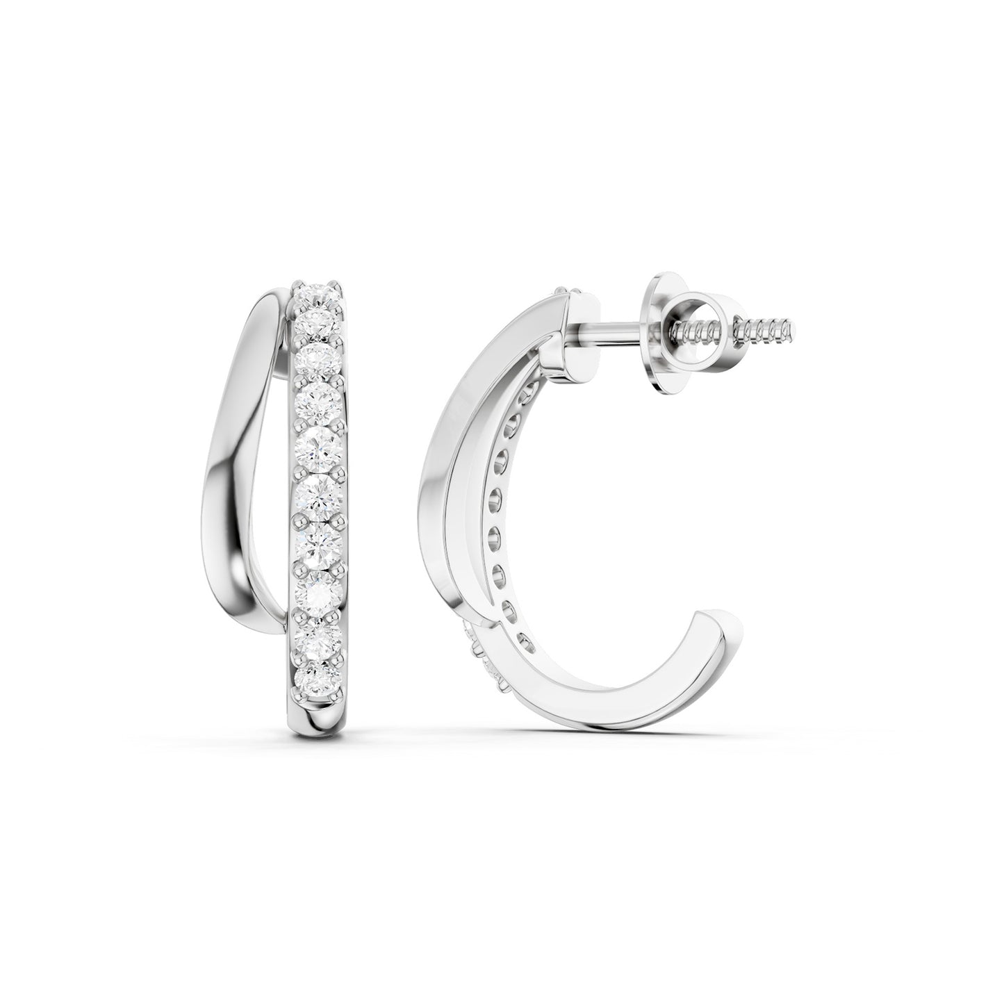 Double Wave Open Hoop Earrings