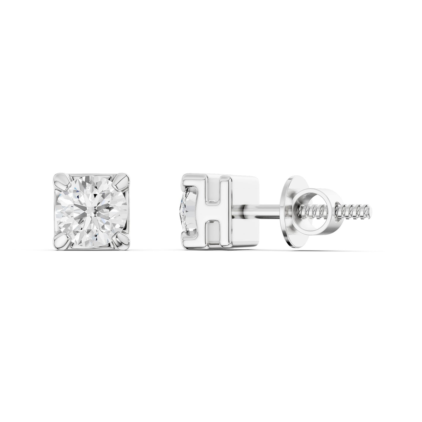 Faceted Round-Cut Open-H Studs
