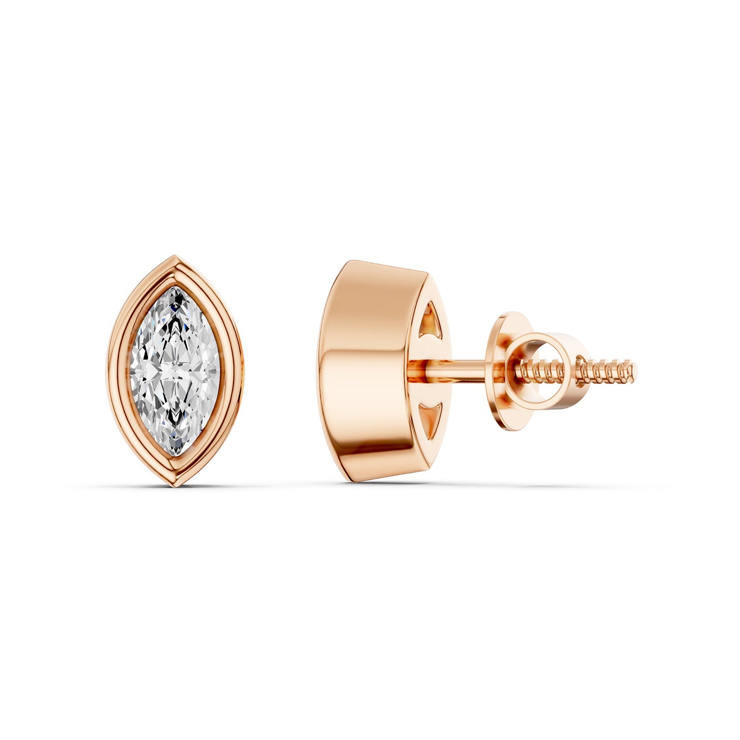 Marquise Bezel-Set Studs