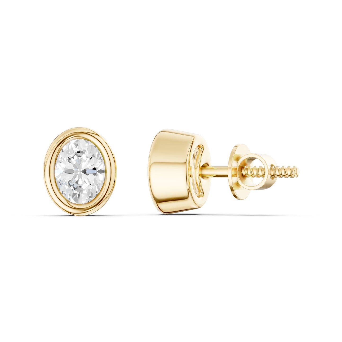 Faceted Bezel Oval Studs