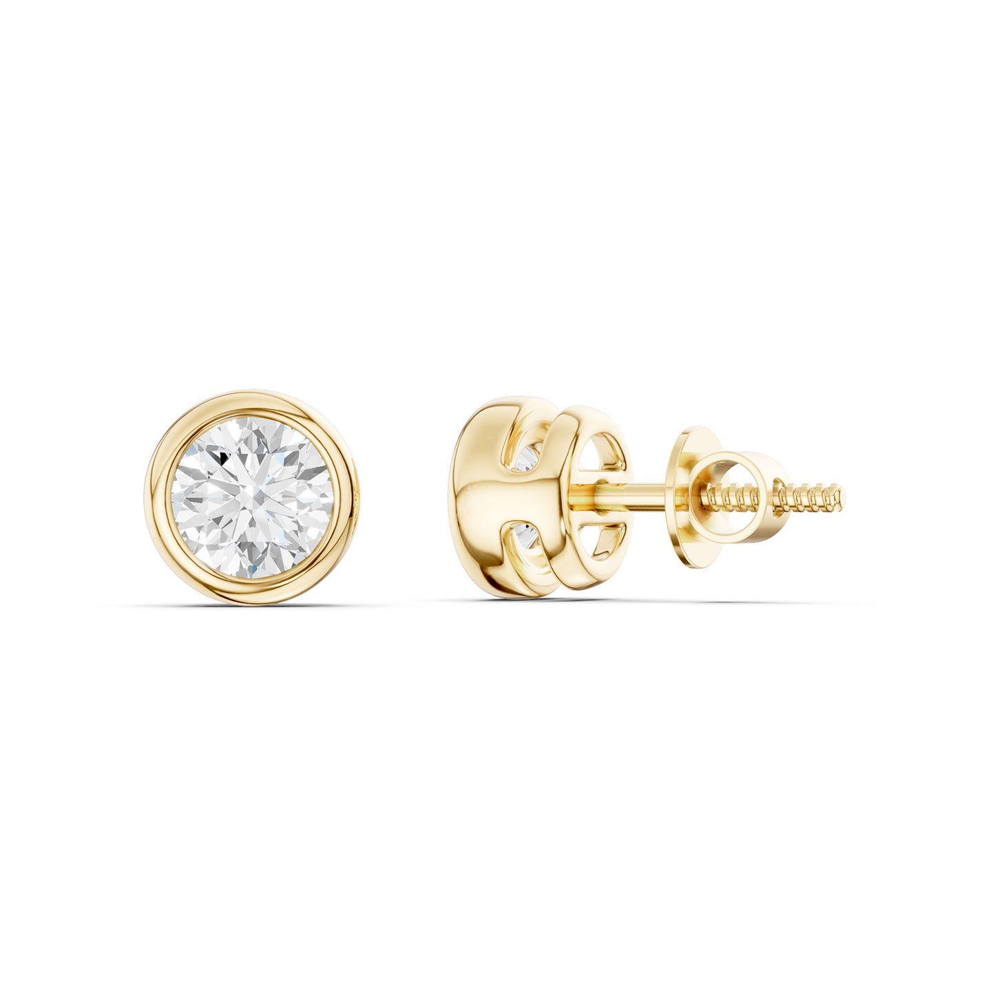 Faceted Open-H Bezel Round Studs