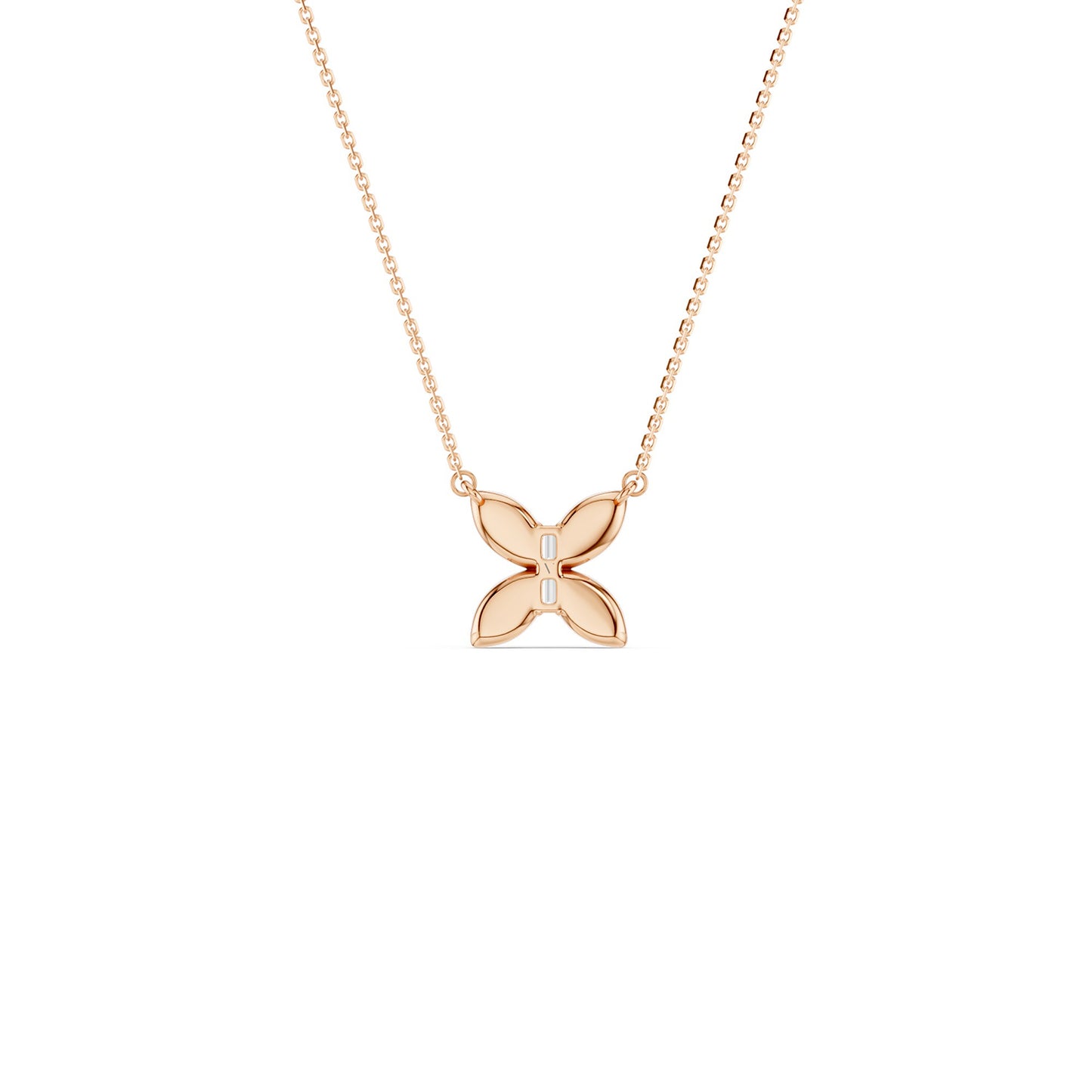 Butterfly Baguette Pendant Necklace