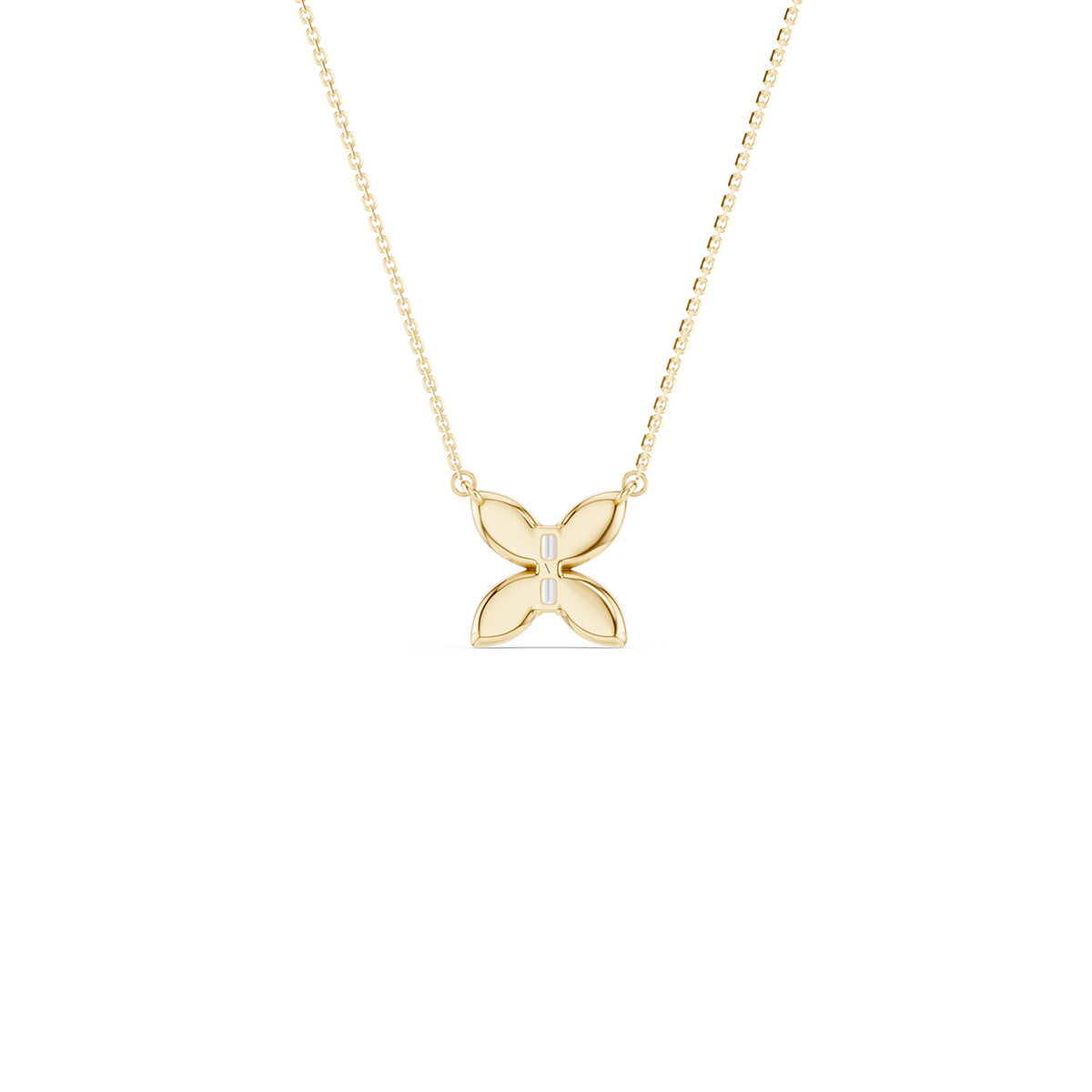 Butterfly Baguette Pendant Necklace