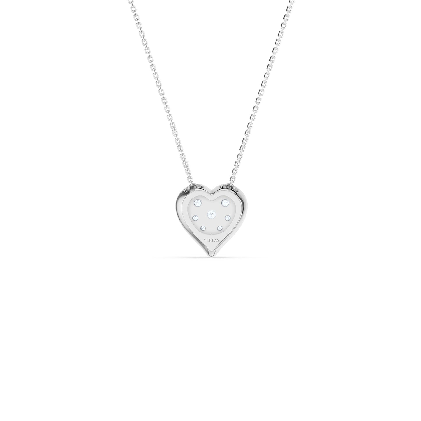 Bezel-Framed Heart Cluster Necklace