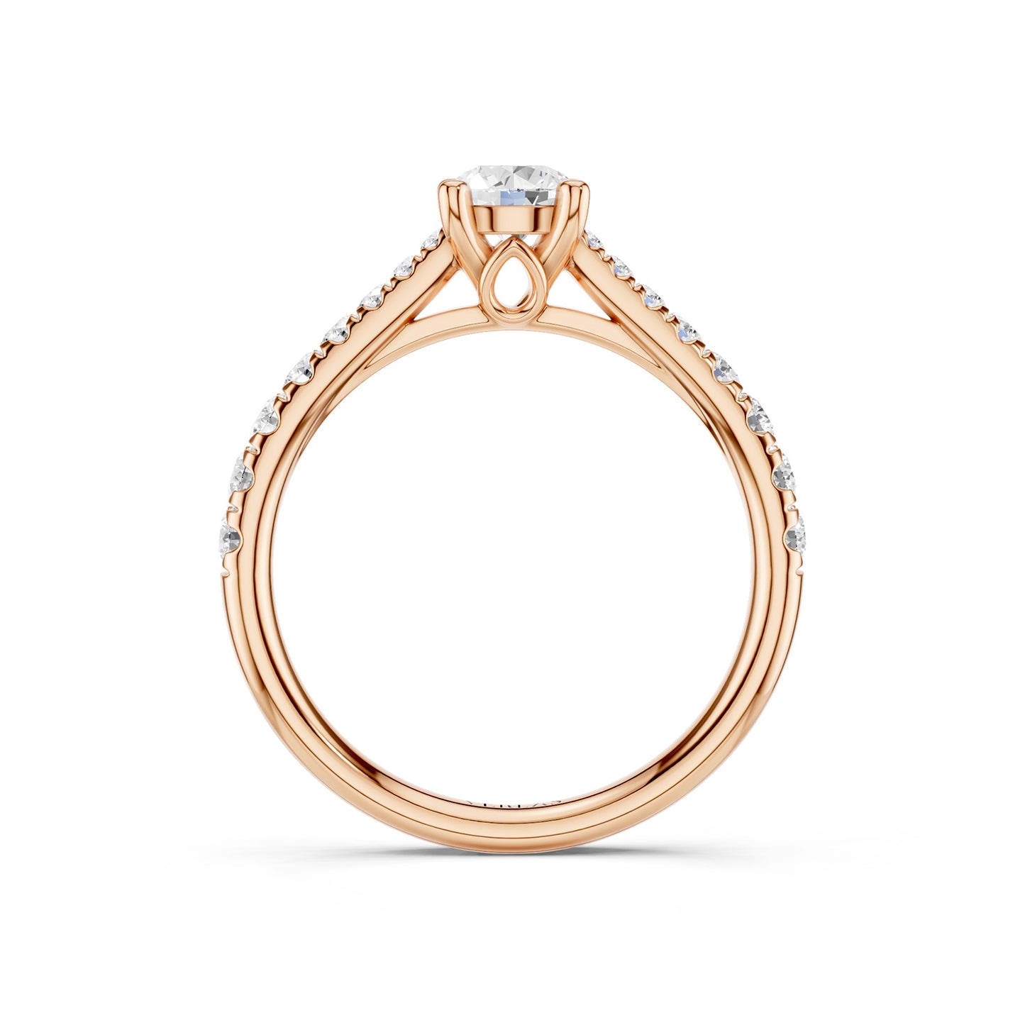 Tapering Round Solitaire Ring