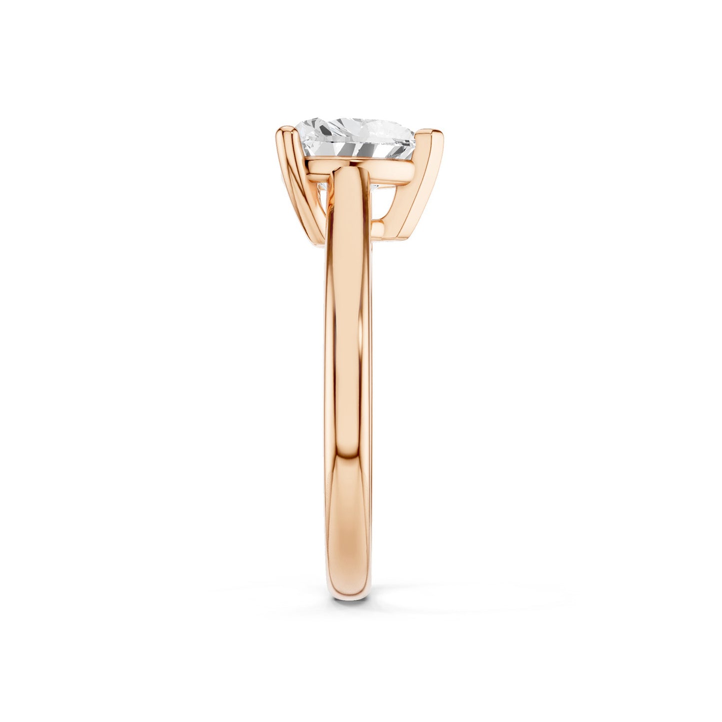 Heart Solitaire Ring Large