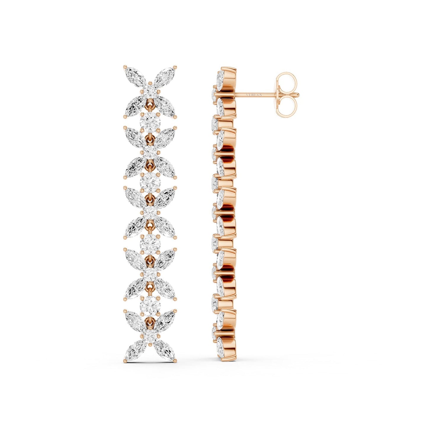 Alyssa Marquise Cascading Dangler Diamond Earrings
