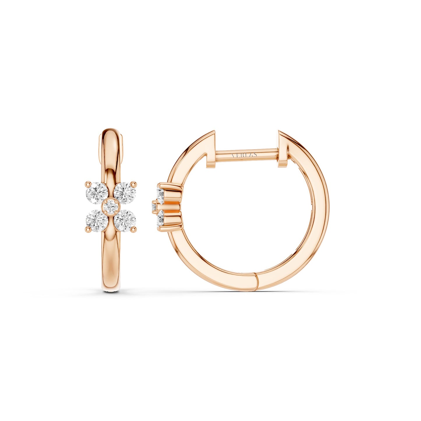 Alyssa Floral Statement Diamond Hoops