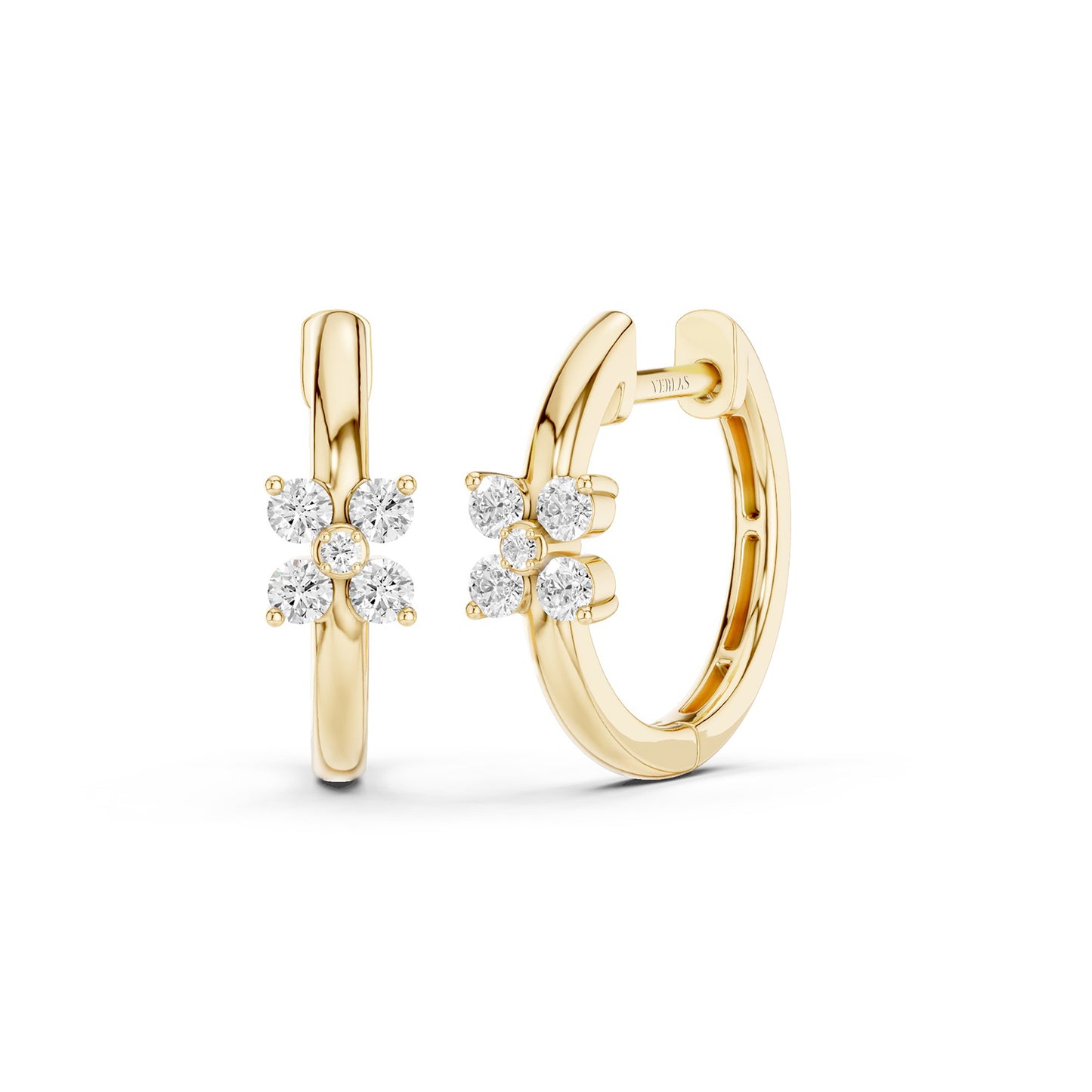 Alyssa Floral Statement Diamond Hoops