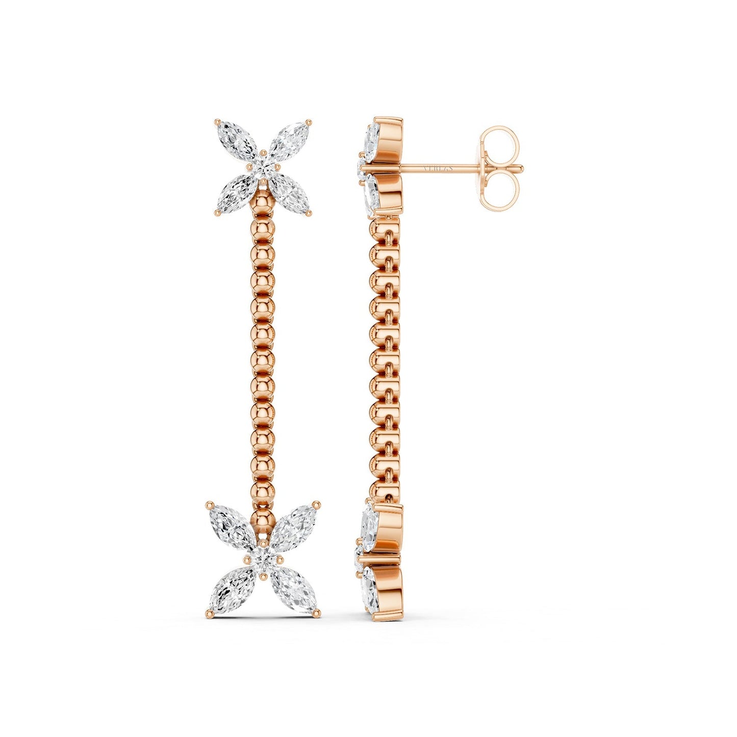 Alyssa Marquise Drop Dangler Diamond Earrings