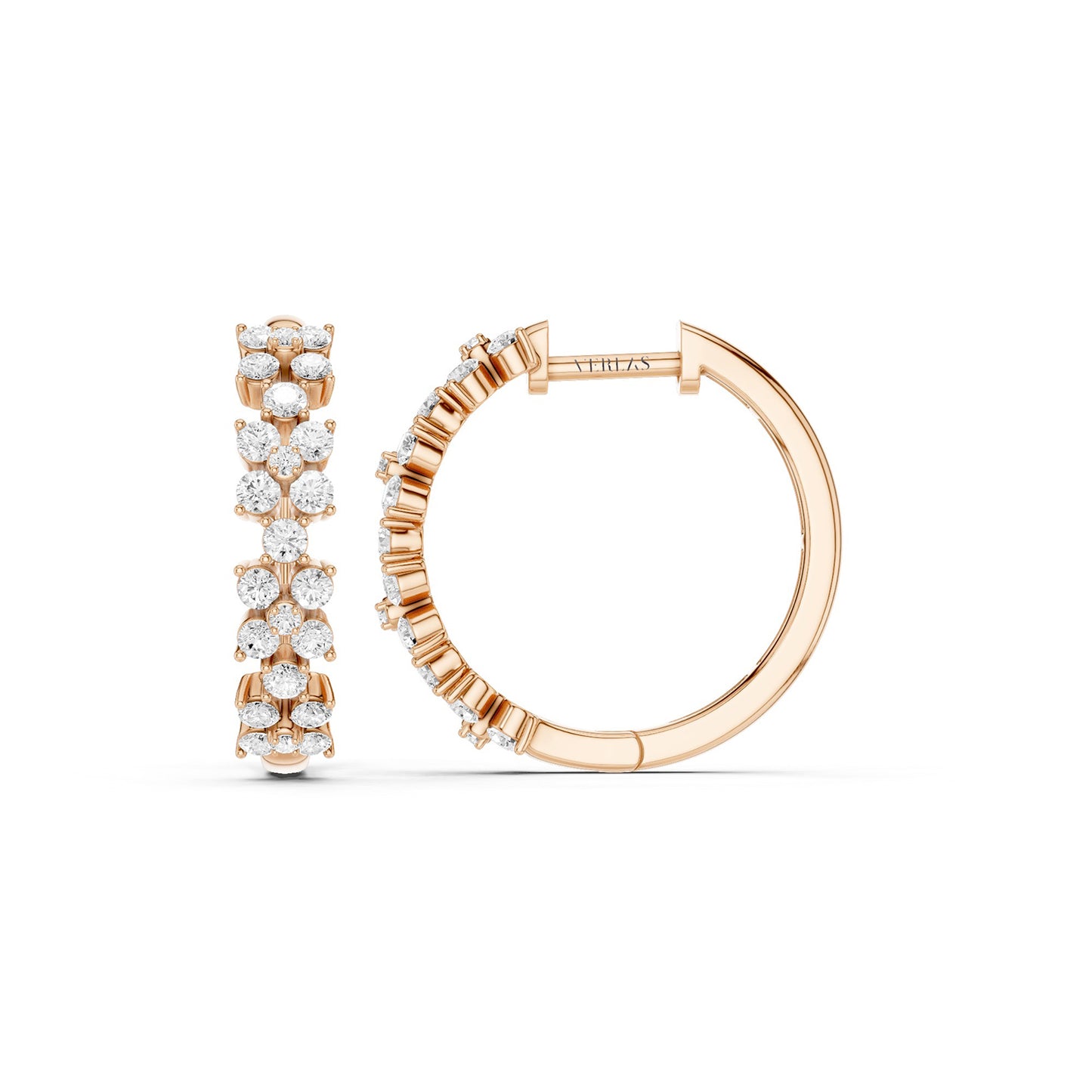 Alyssa Cuatro Floral Diamond Hoops