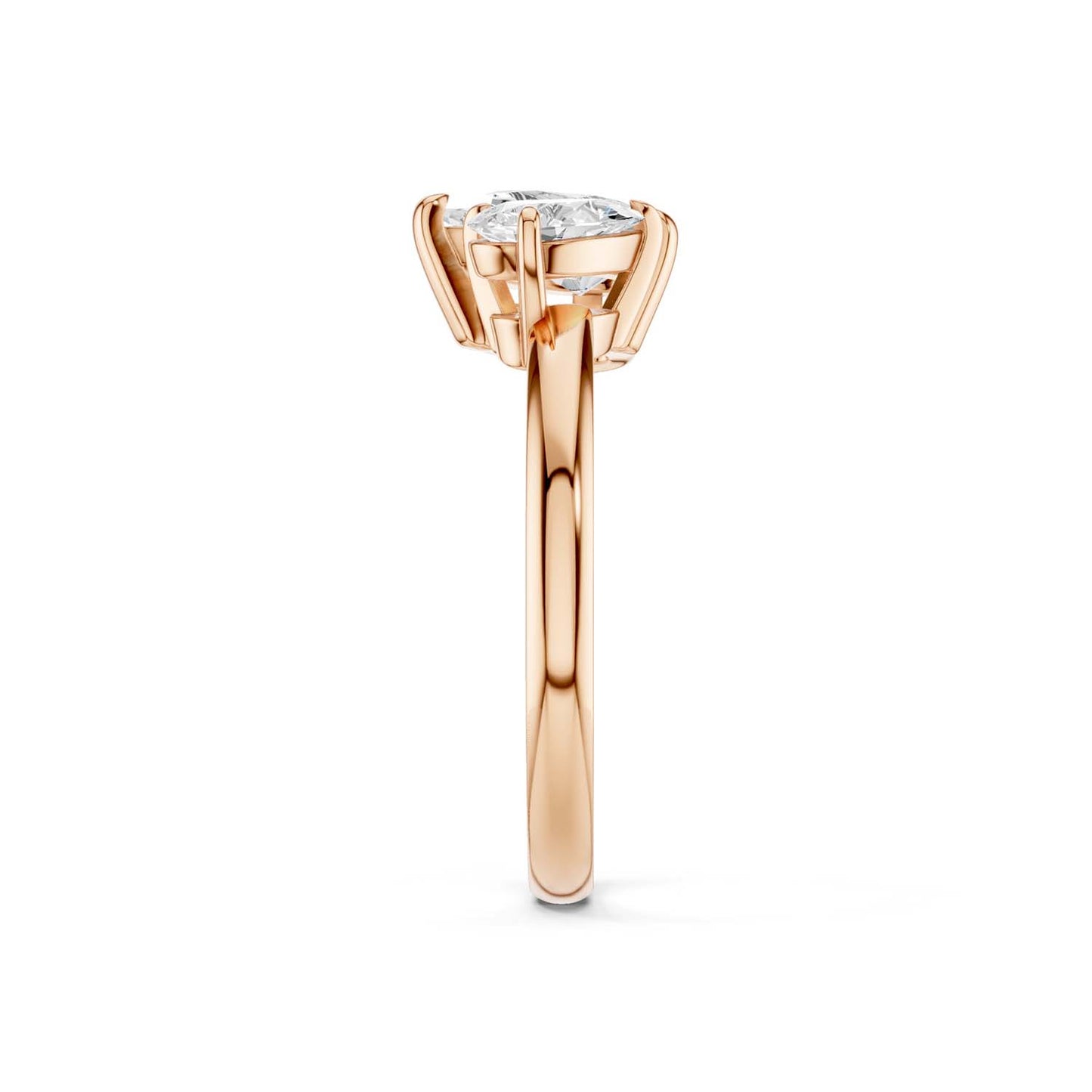 Asymmetrical Pear Toi-et-Moi Ring
