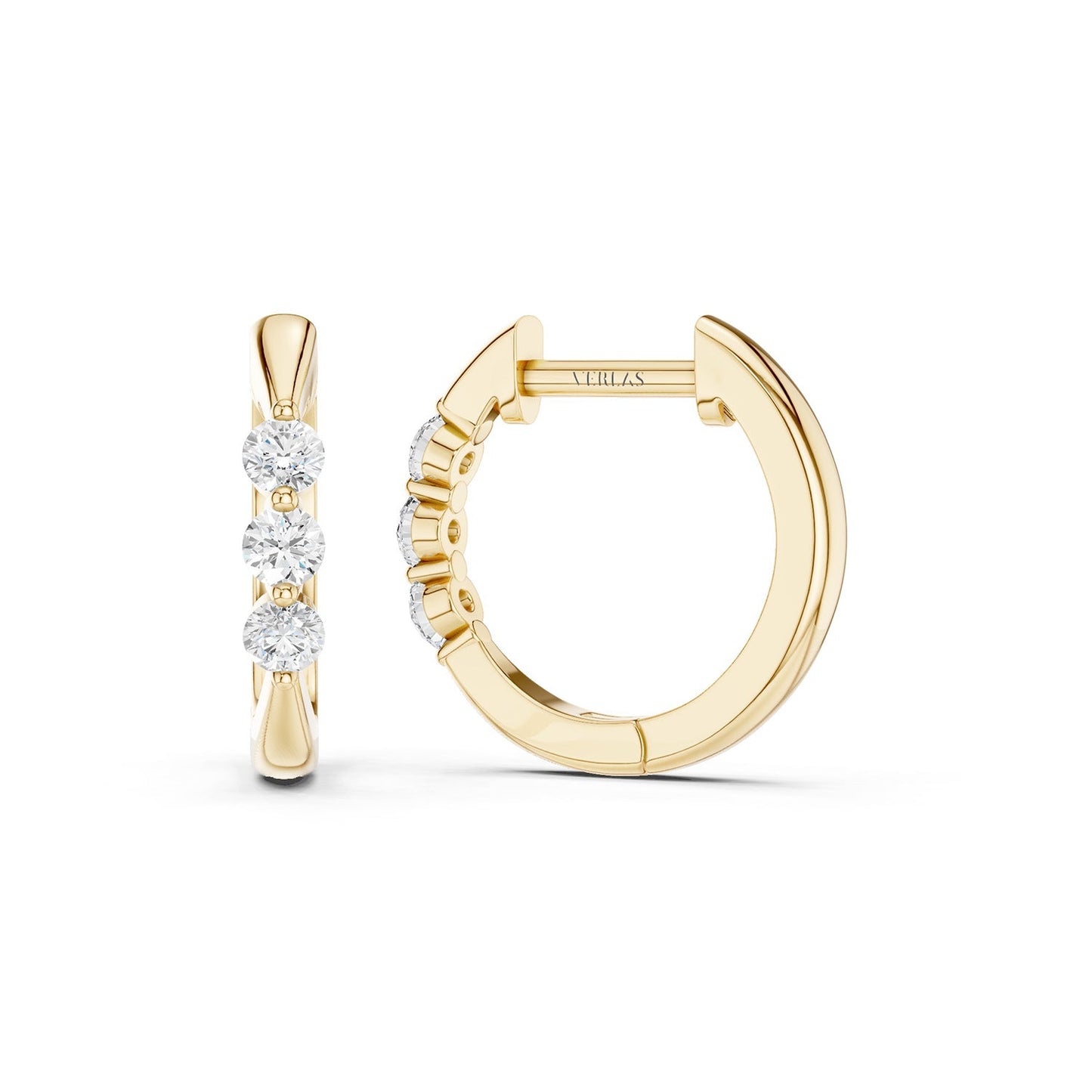 Everyday Tri-stone Hoops