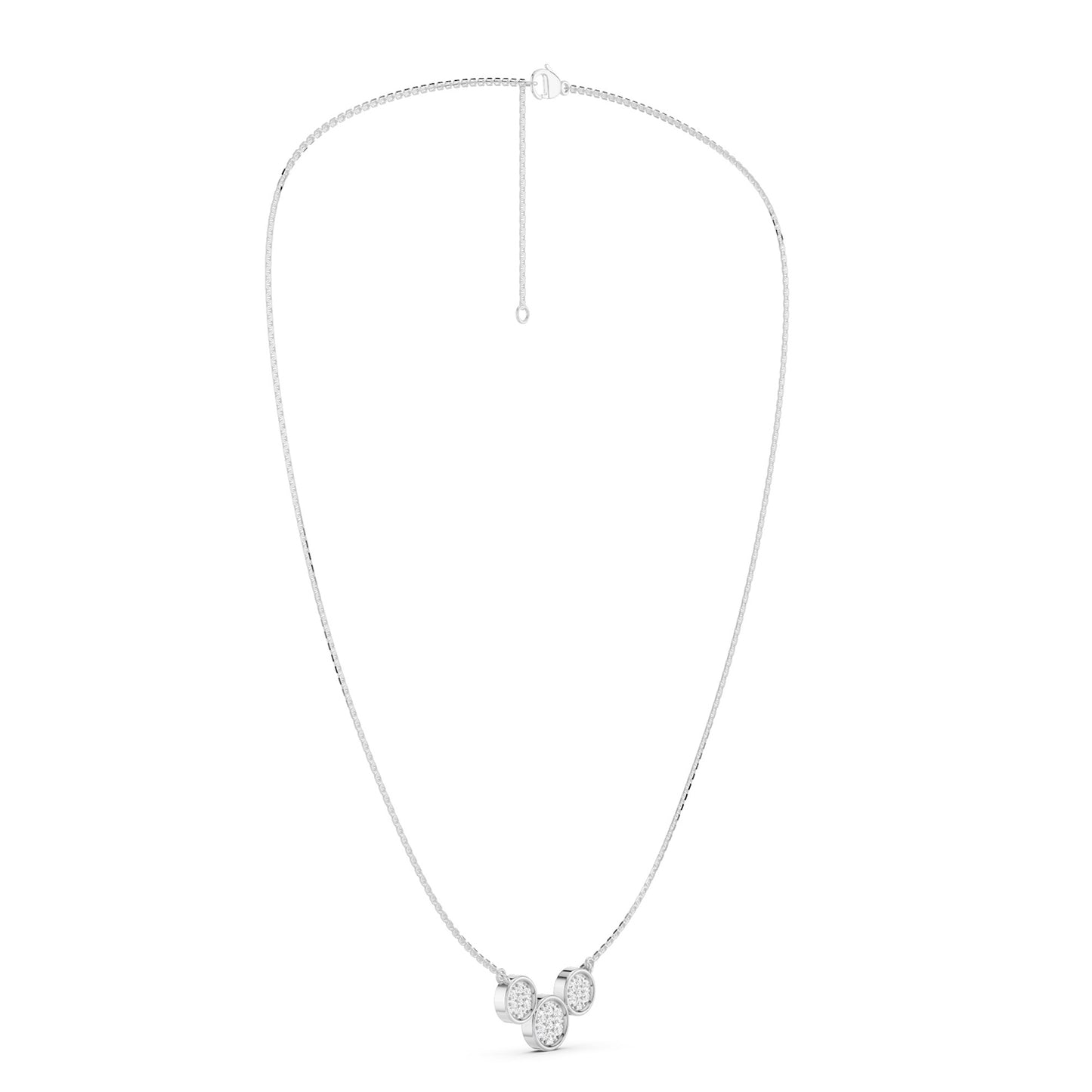 Radiant Trio Bezel Pendant Necklace
