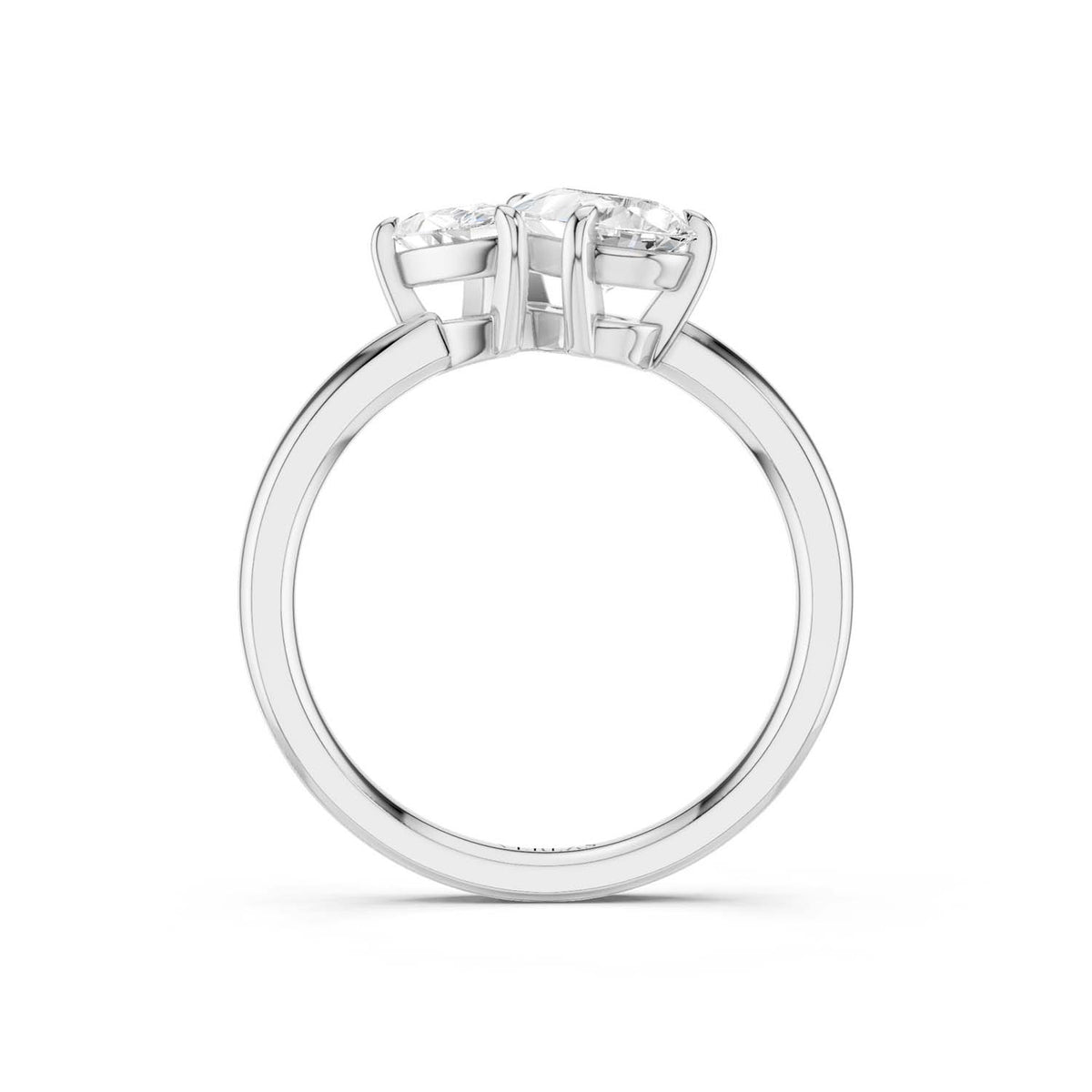 Asymmetrical Pear Toi-et-Moi Ring