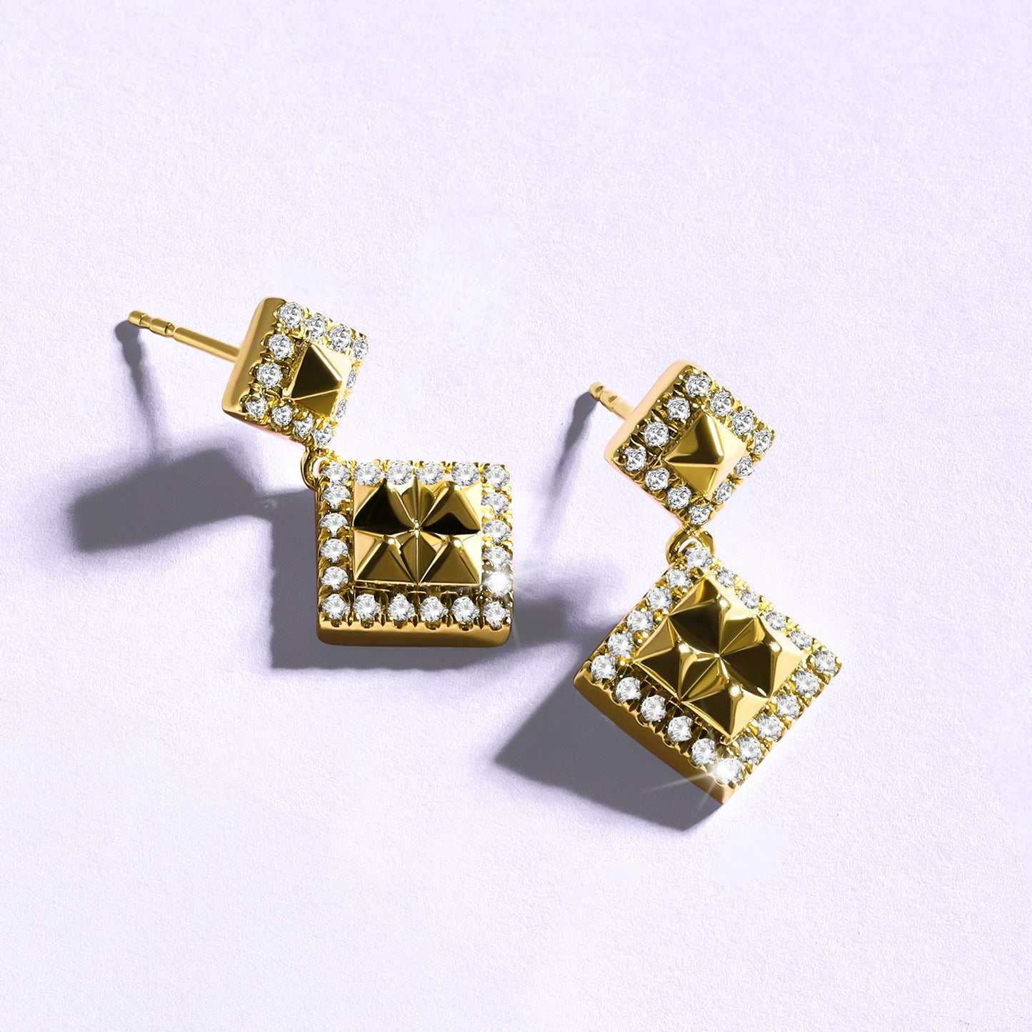 Zenyth Pyramid Drop Diamond Earrings