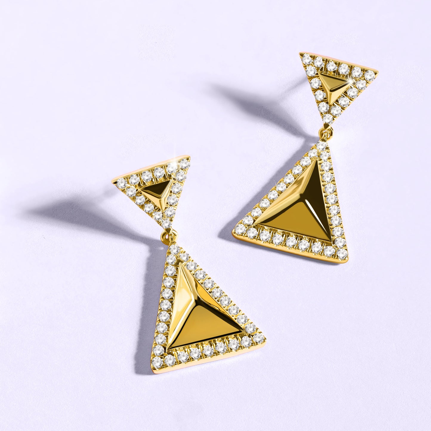 Zenyth Pyramid Luxe Contour Diamond Earrings