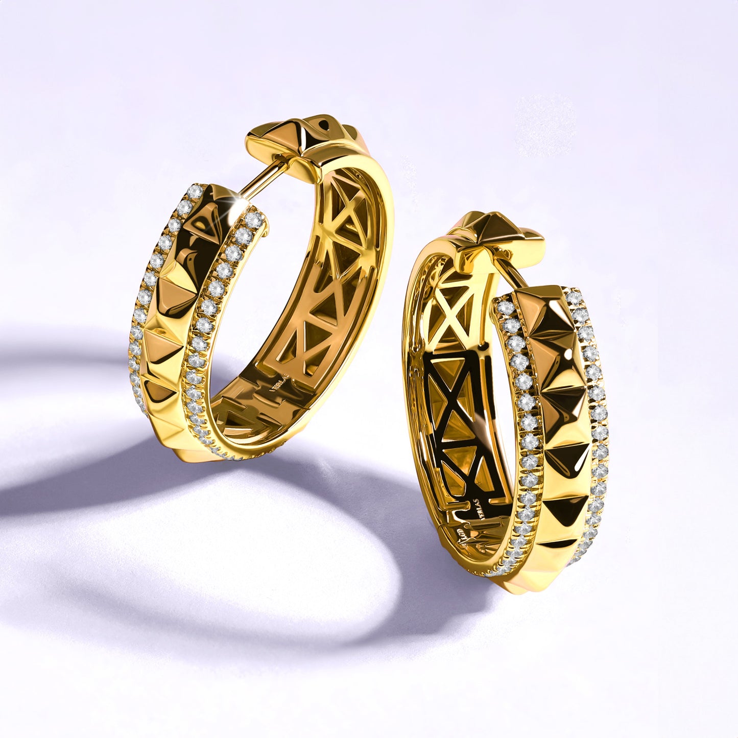 Zenyth Pyramid Spiked Diamond Hoops