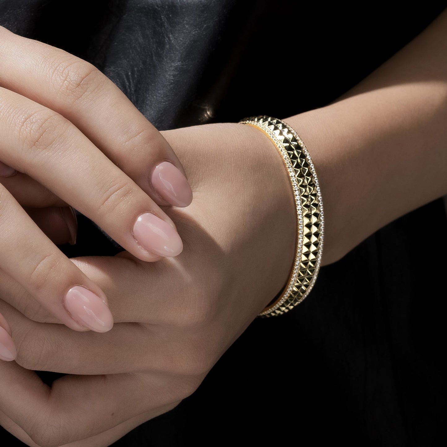Zenyth Two-Tier Pyramid Cuff Bracelet
