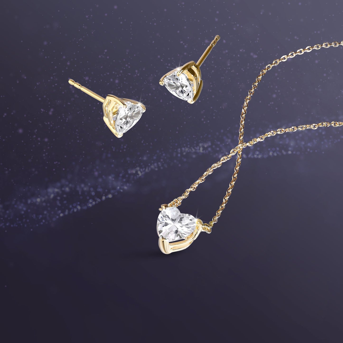 Heart-Cut Solitaire Studs Medium