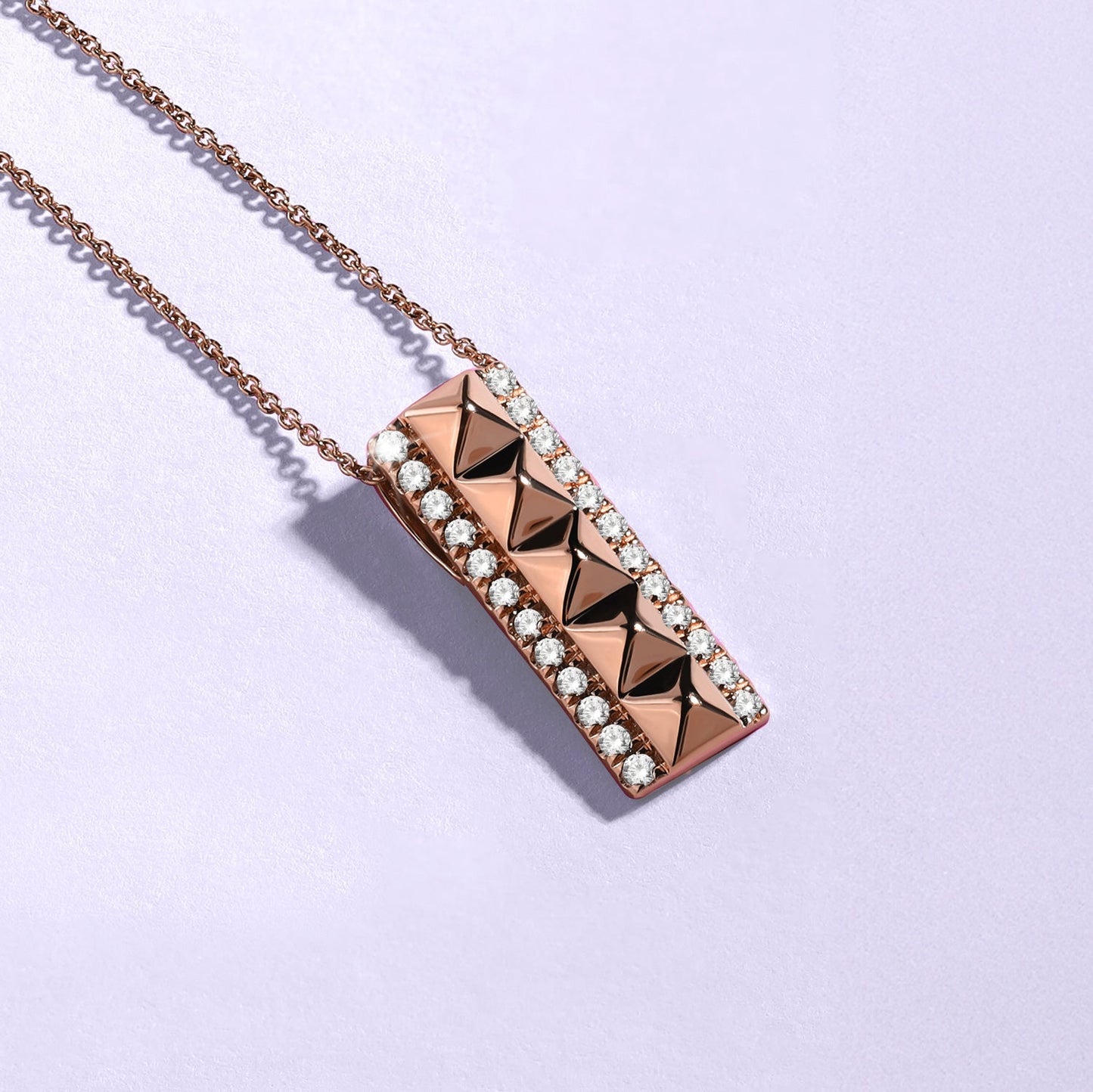 Cascading Pyramid Diamond Pendant Necklace