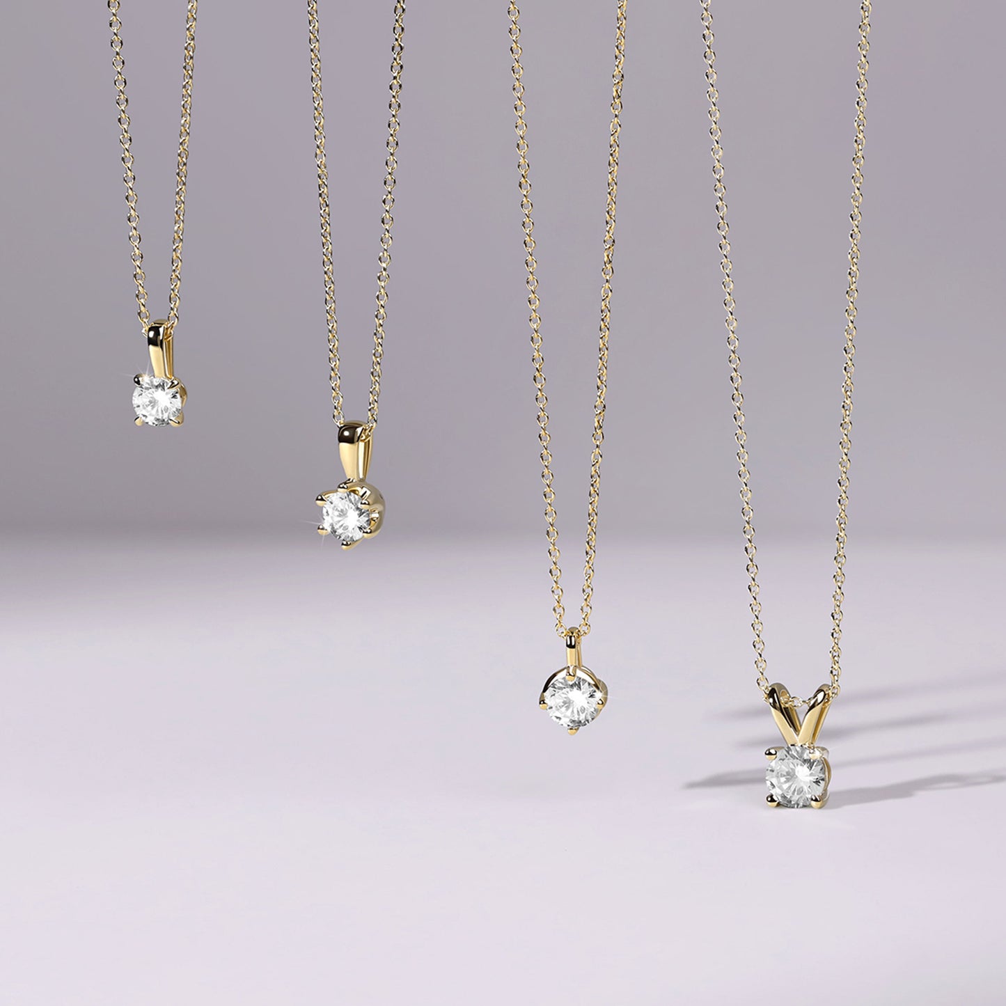Round Solitaire V-Bail Pendant