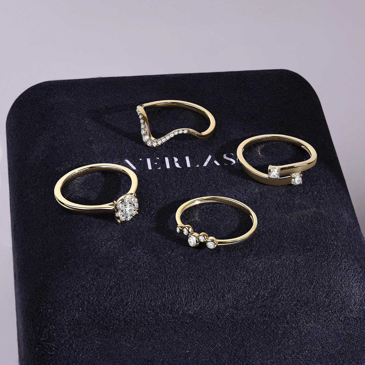 Celeste Cluster 5-Stone Bezel Ring