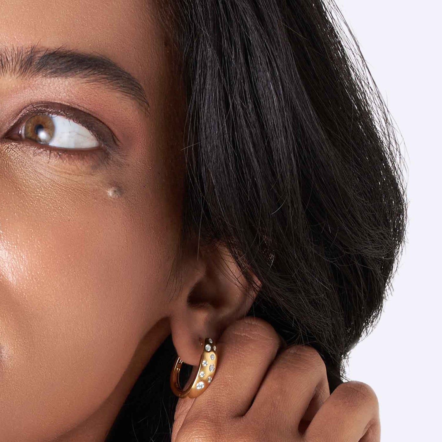Bold Starlit Huggie Hoops