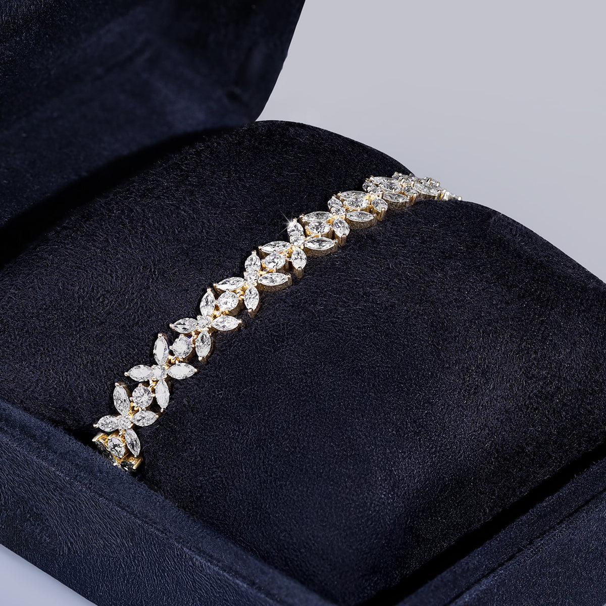 Alyssa Marquise-Cut Floral Tennis Bracelet