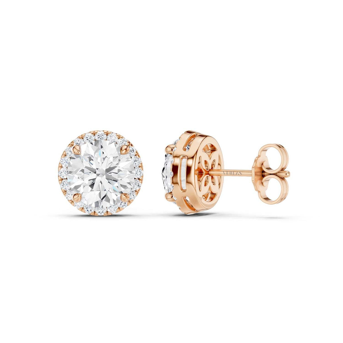 Round-Cut Halo Studs