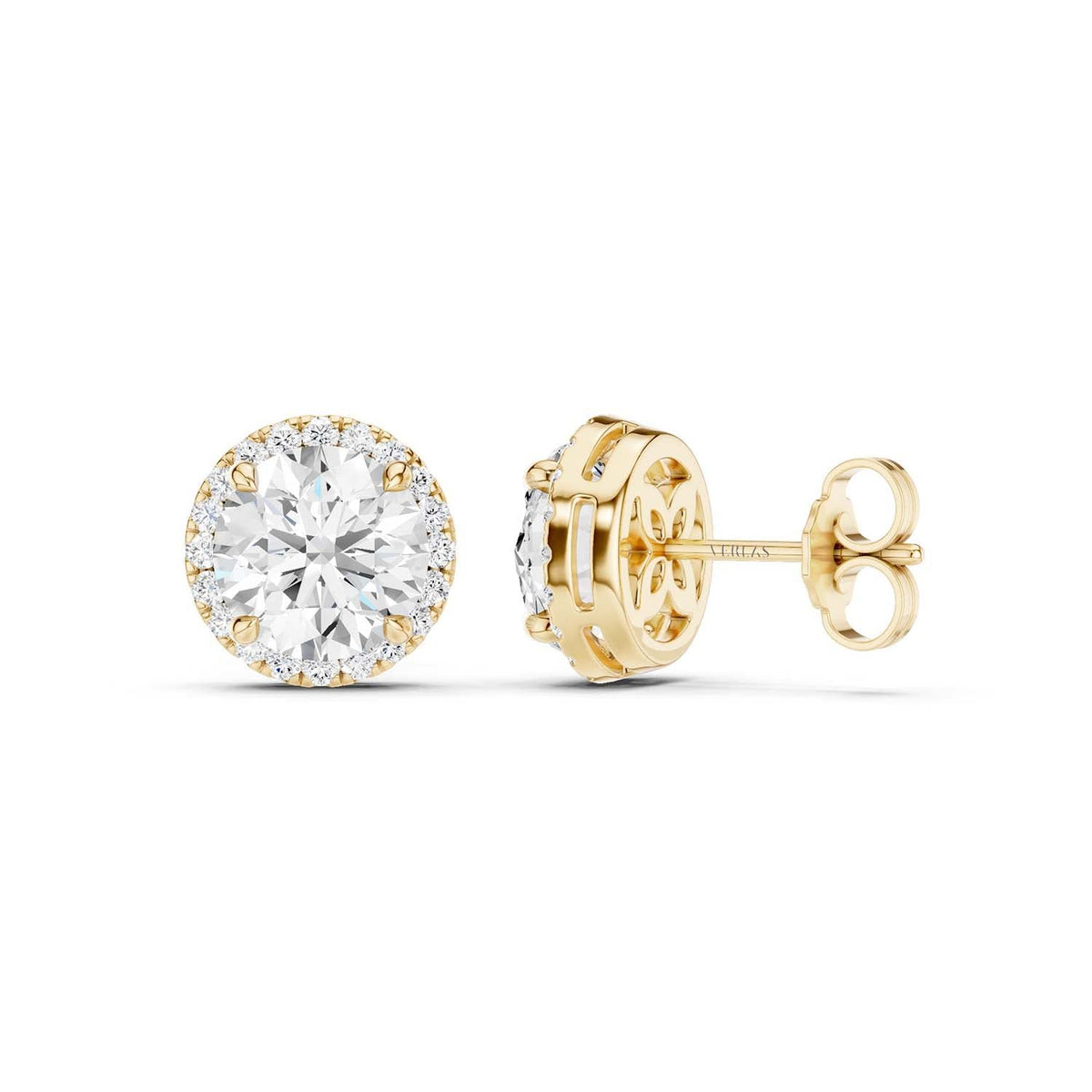 Round-Cut Halo Studs