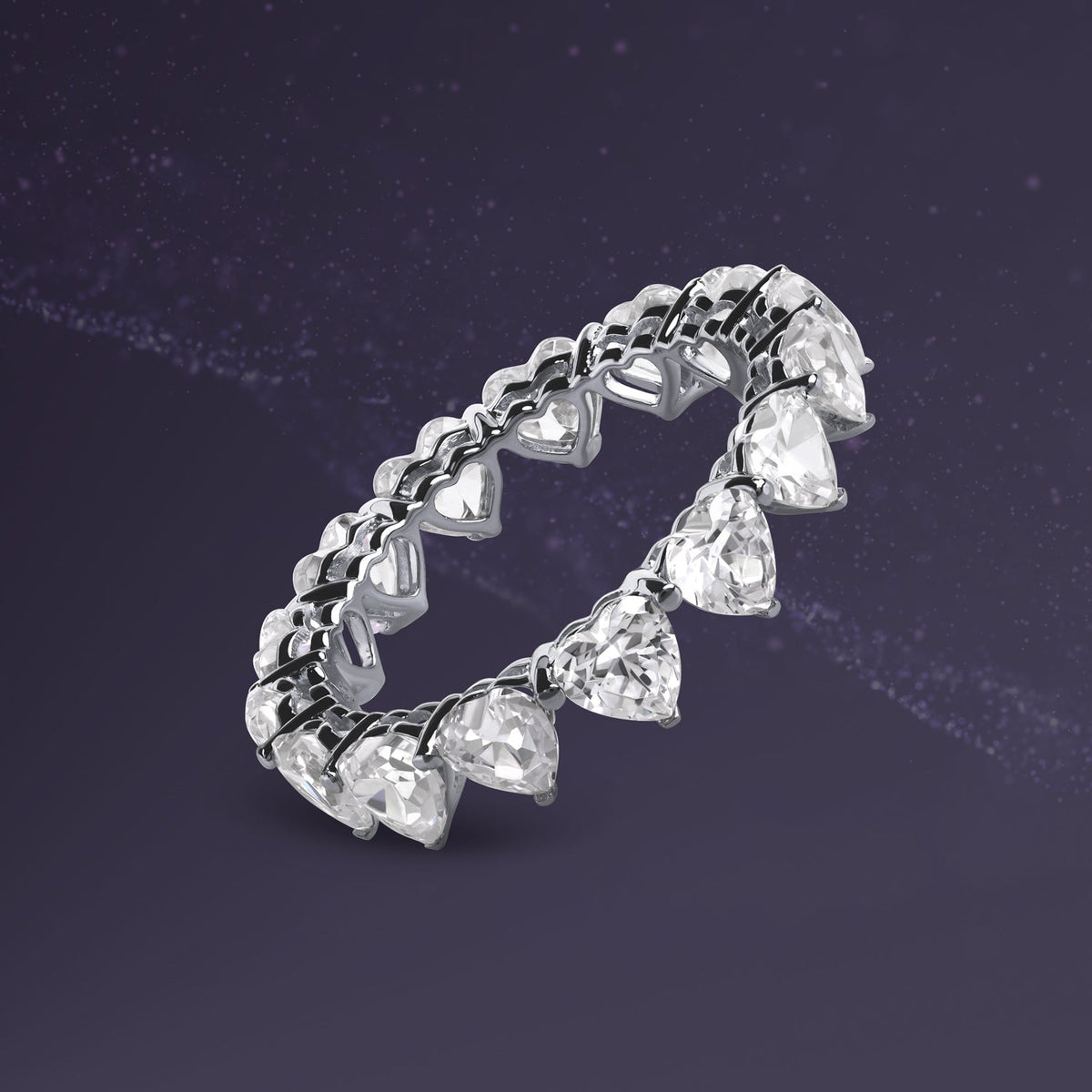 Heart-Cut Eternity Band
