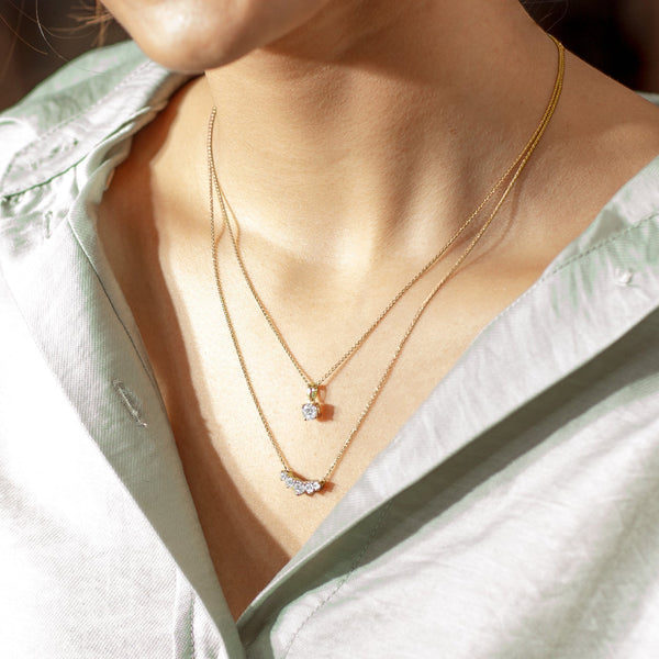 5-Stone Petite Pendant Necklace