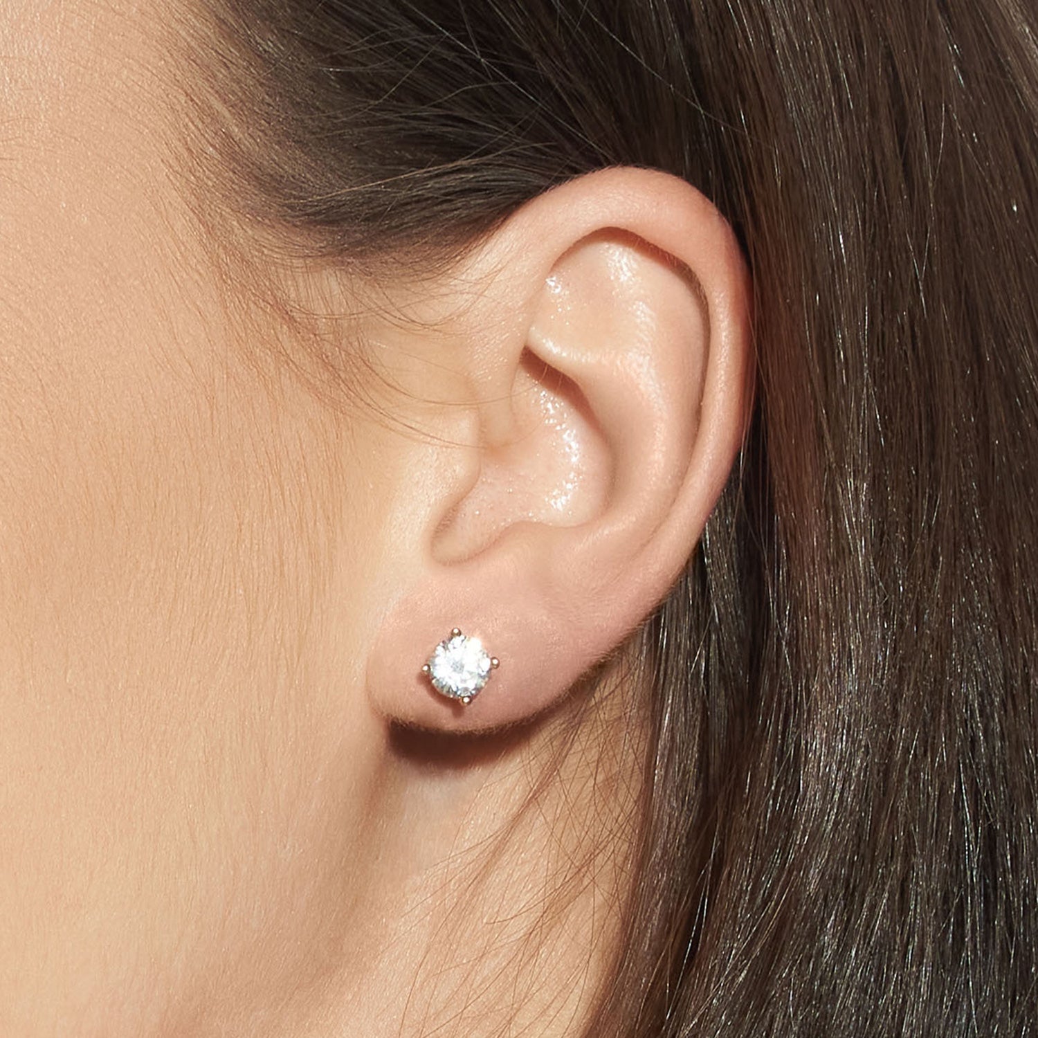 Floral Blossom Round Solitaire Studs