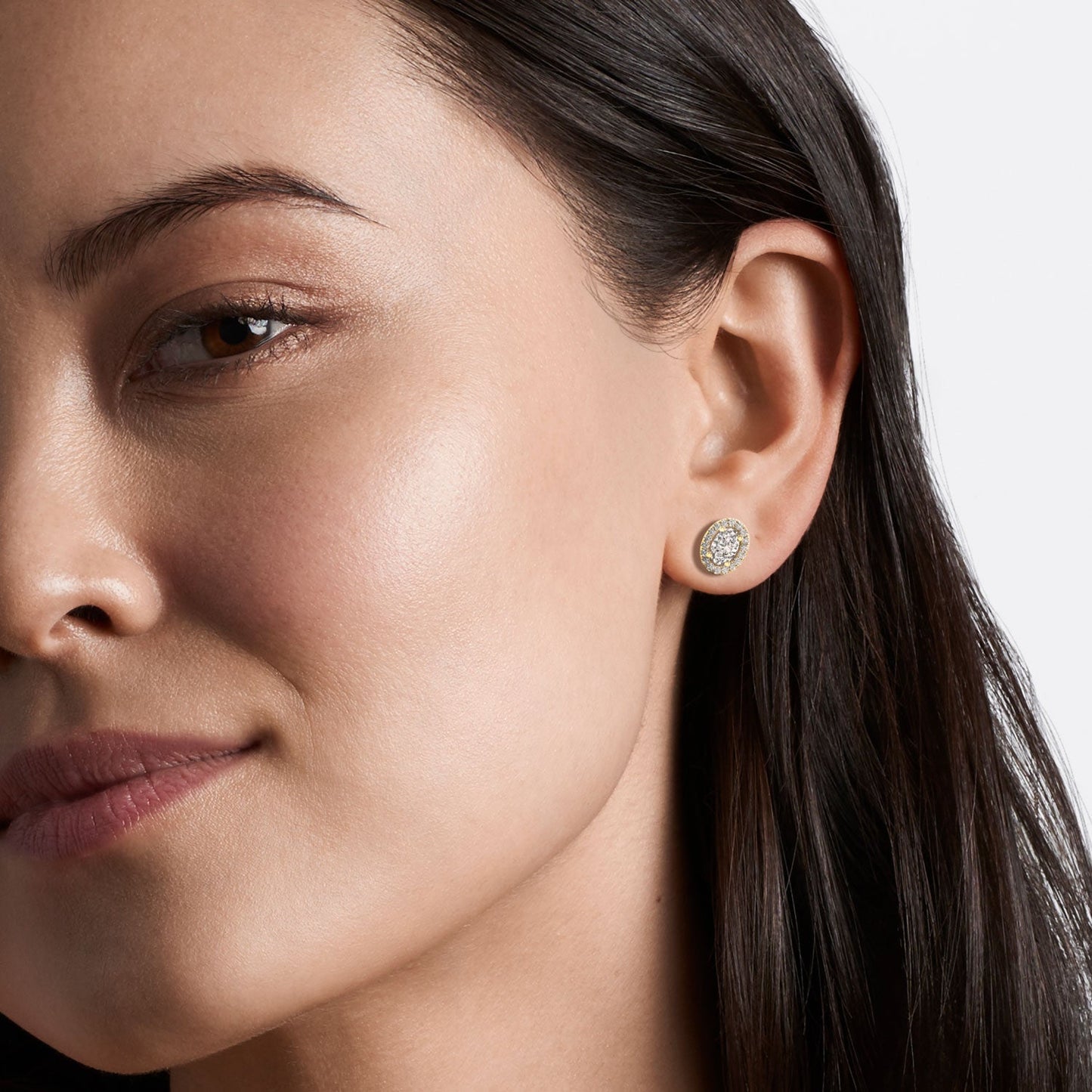 Oval-Cut Halo Studs