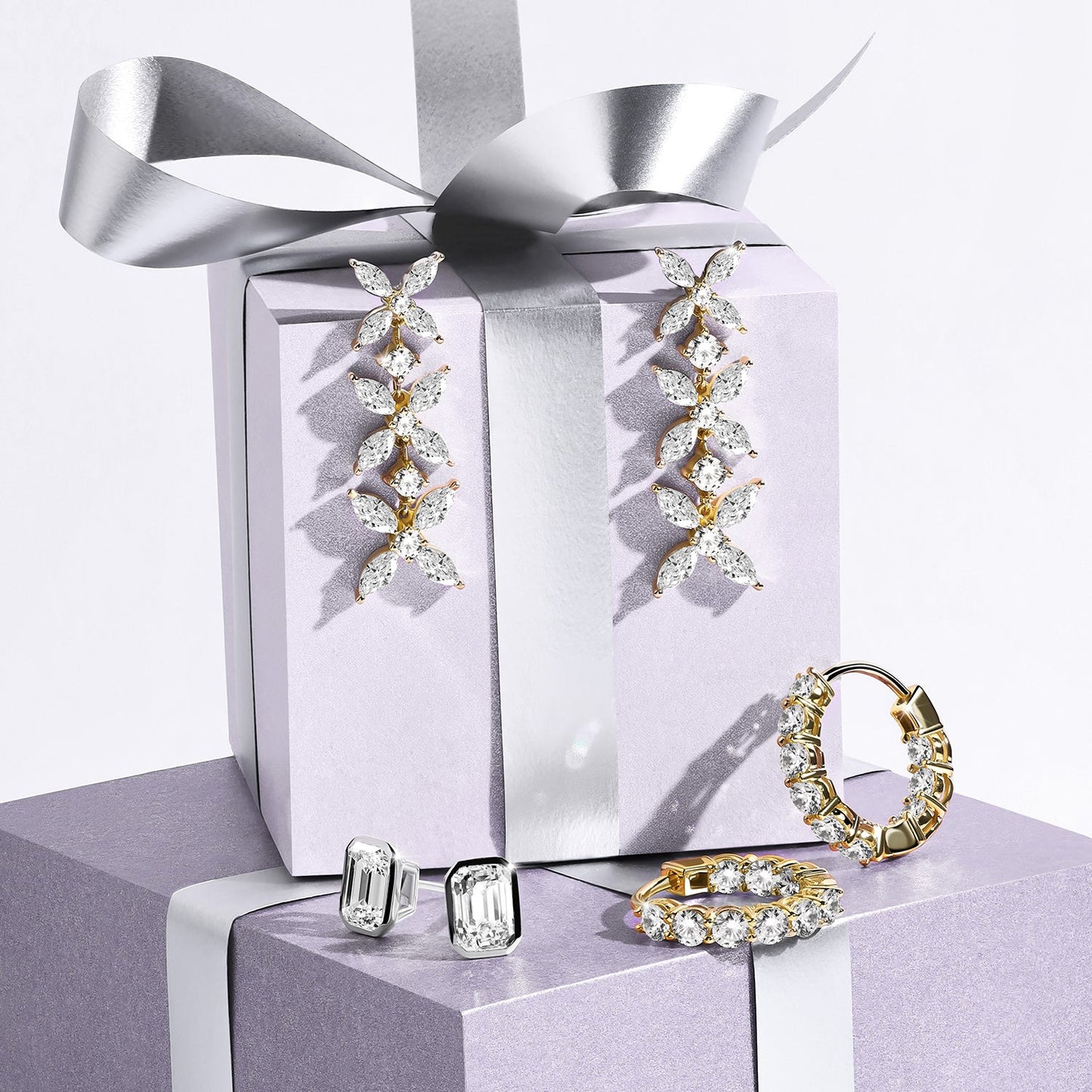 Alyssa Tres Marquise Drop Earrings