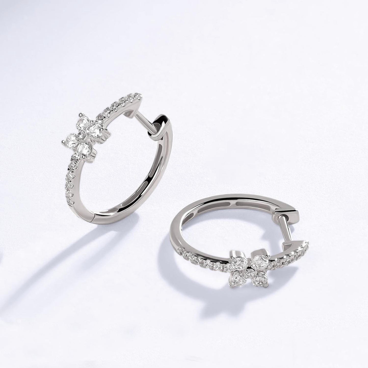 Alyssa Floral Statement Diamond Hoops