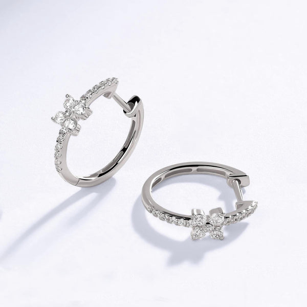 Alyssa Floral Statement Diamond Hoops