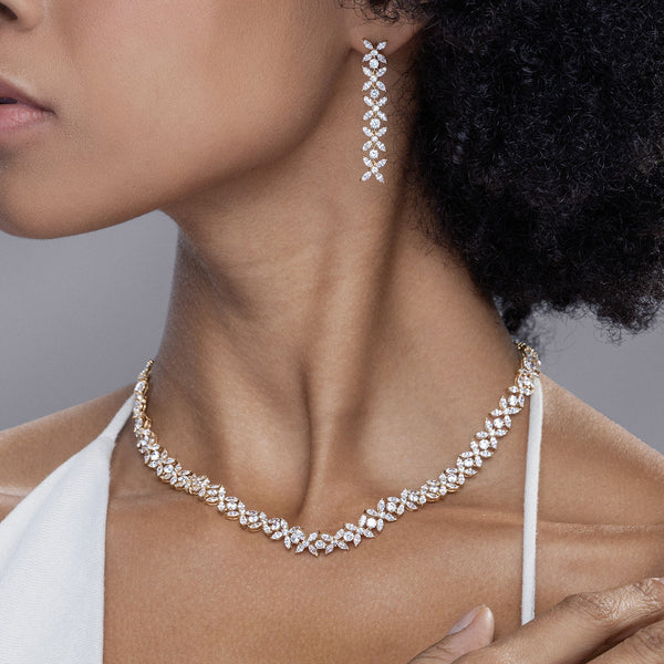 Alyssa Marquise Bouquet Tennis Necklace