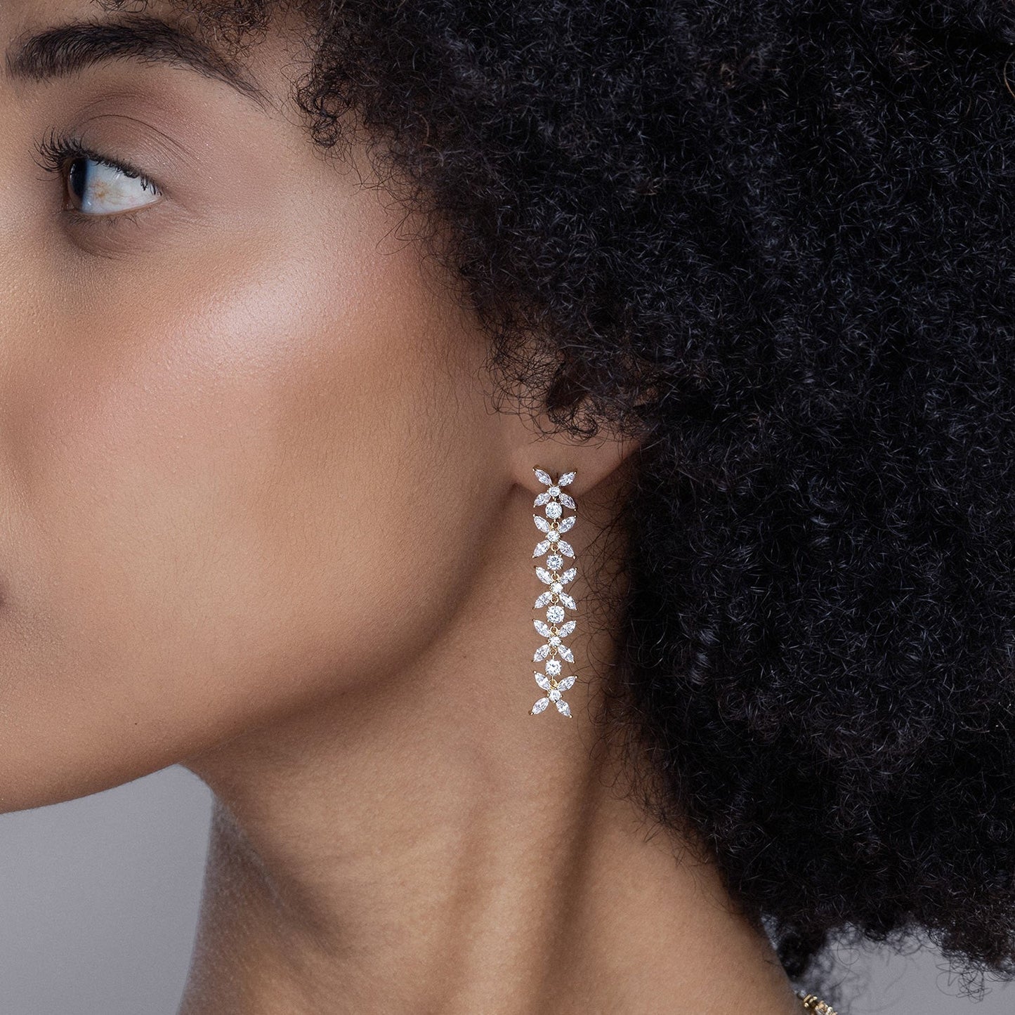 Alyssa Marquise Cascading Dangler Diamond Earrings