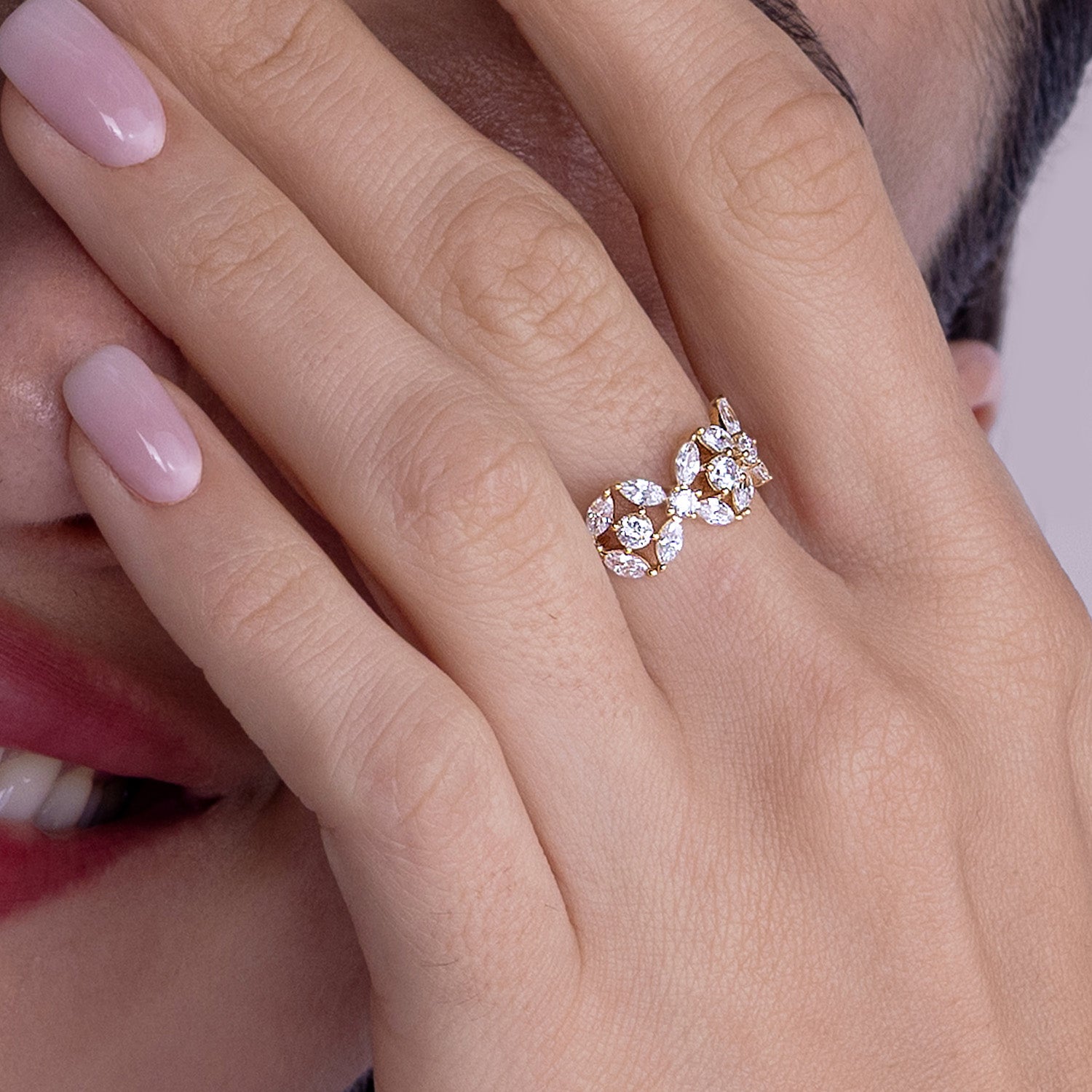 Alyssa Trio Marquise Bouquet Ring