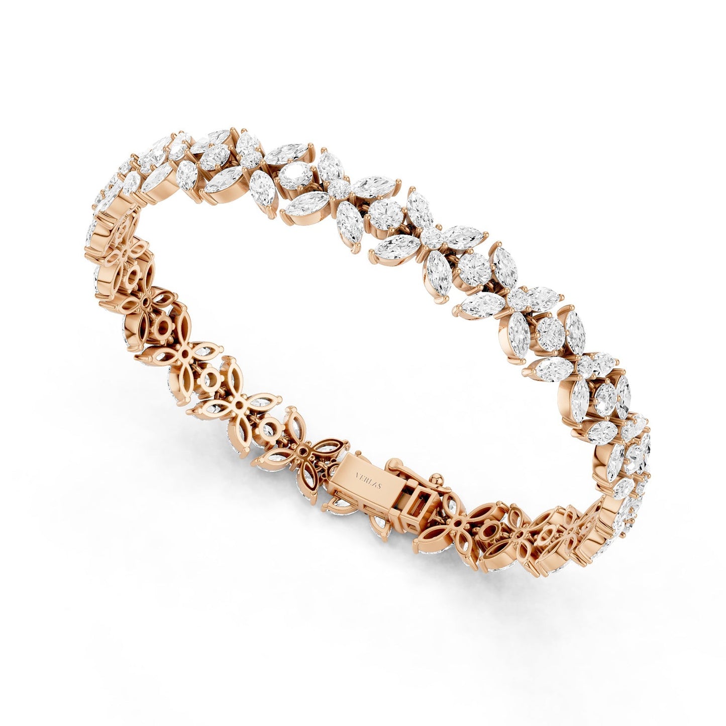 Alyssa Marquise-Cut Floral Tennis Bracelet