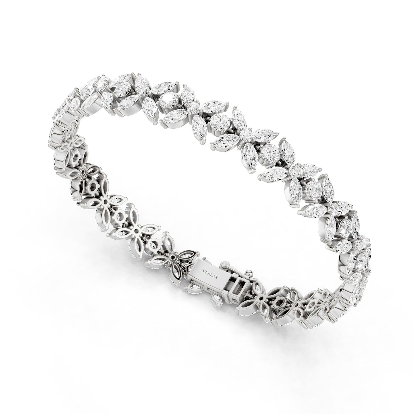 Alyssa Marquise-Cut Floral Tennis Bracelet