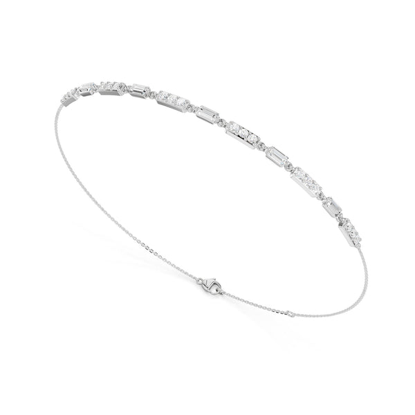 Emerald Link & Diamond Bar Bracelet