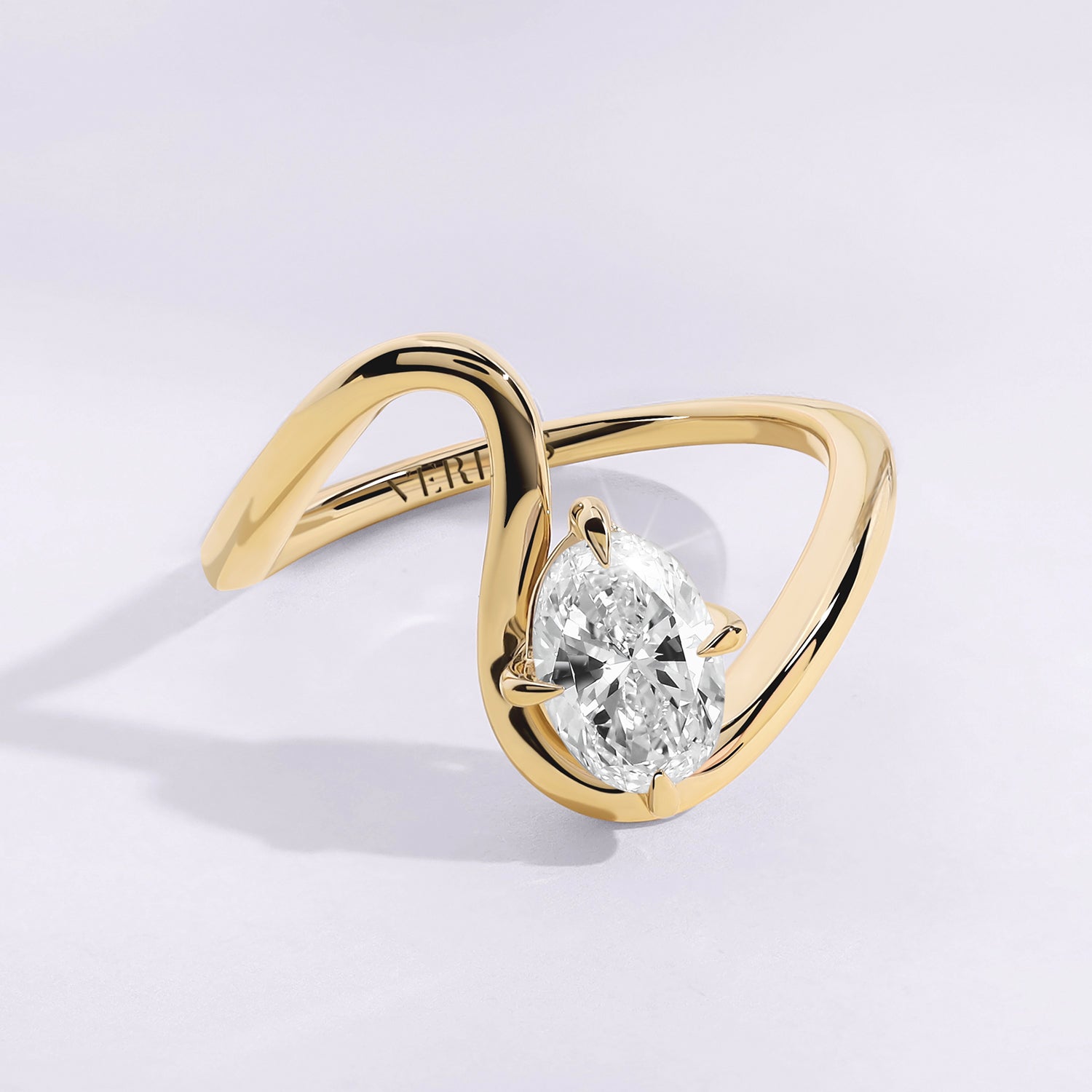 Curved Shank Oval-Cut Ring