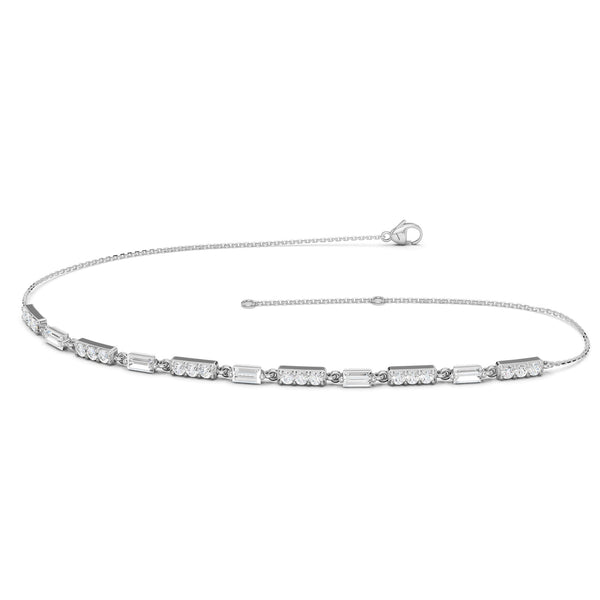 Emerald Link & Diamond Bar Bracelet