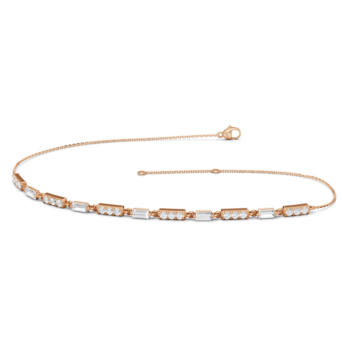 Emerald Link & Diamond Bar Bracelet